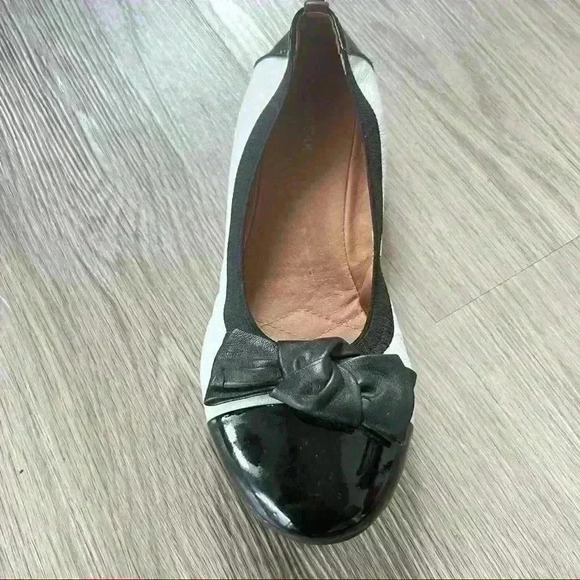 RUDSAK BLACK WHITE FLAT LEATHER LOAFERS ROUND  TOE FLAT SHOES SIZE 38 - Picture 7 of 11